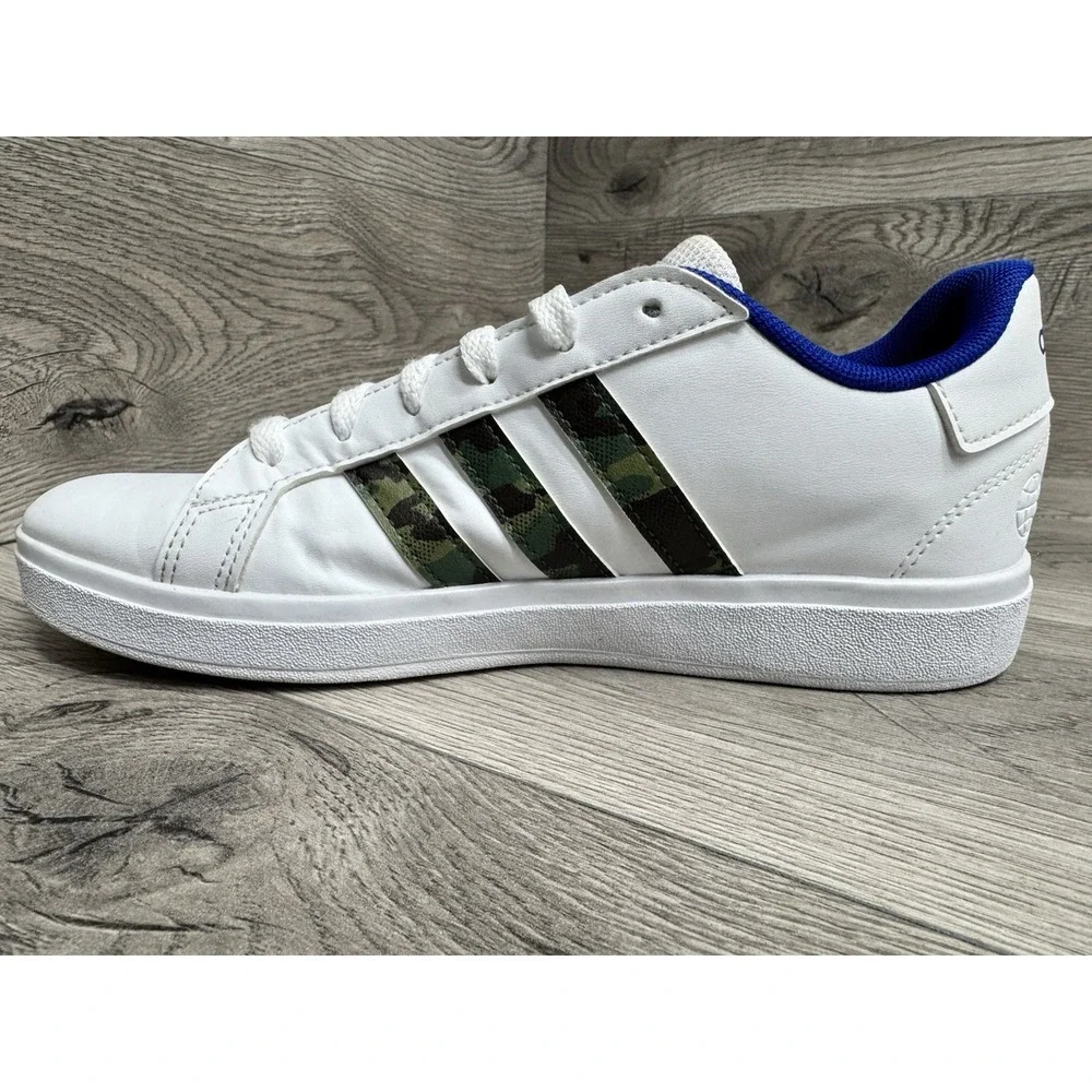 adidas Grand Court White Camo Blue Means Sneakers Size 5 Shoes